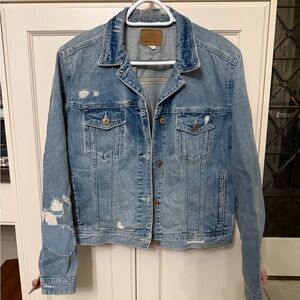American Eagle Denim Blue Distressed Women's Jacket